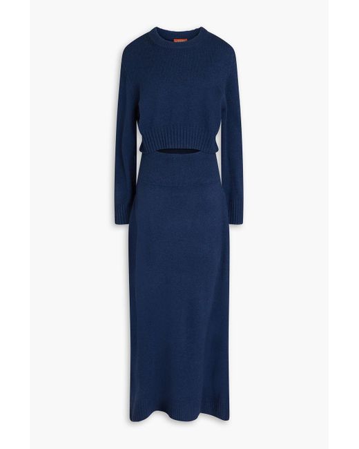 Altuzarra Blue Cutout Ribbed Cashmere Midi Dress