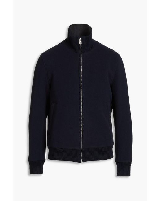 Sandro Blue Wool-blend Felt Jacket for men