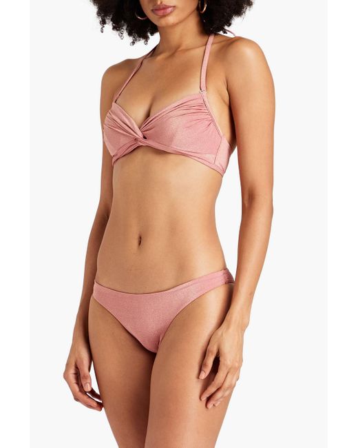 Zimmermann Pink Twisted Metallic Bikini