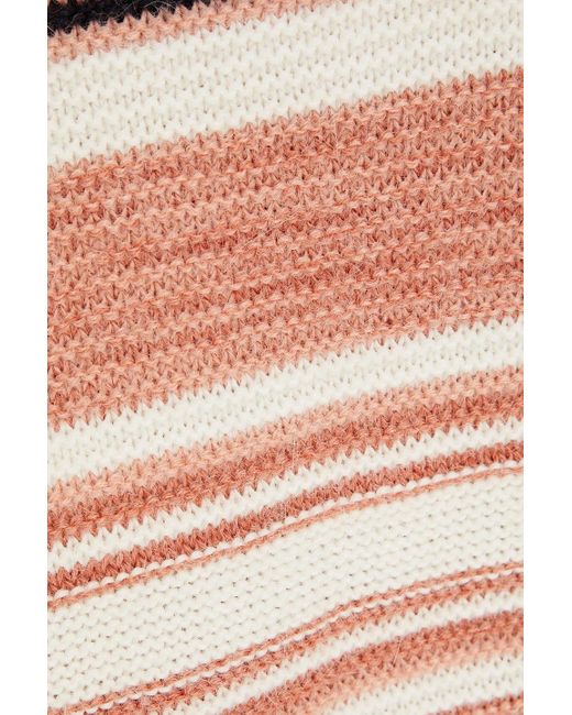 See By Chloé Pink Oversized Striped Alpaca-blend Sweater