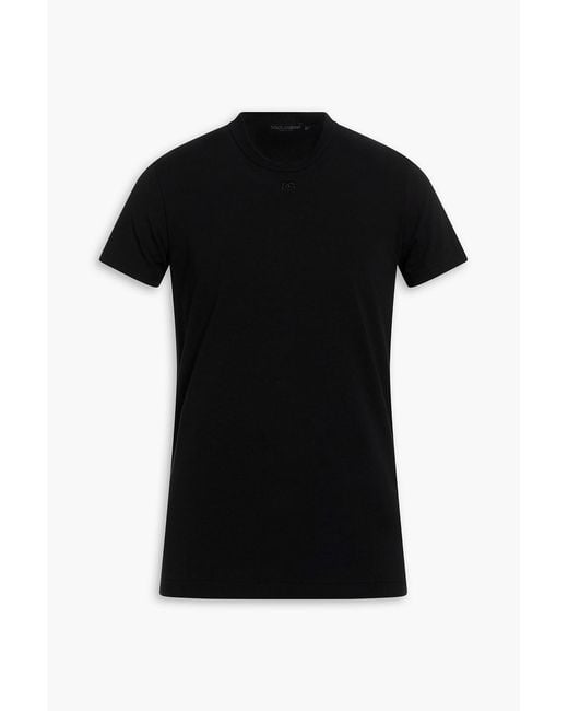 Dolce & Gabbana Black Stretch-Cotton Jersey T-Shirt for men