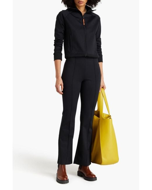 Tory Burch Black Embroidered Stretch-jersey Track Jacket