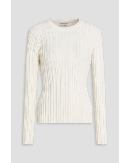 Loulou de Saison White Elsa Silk-blend Sweater