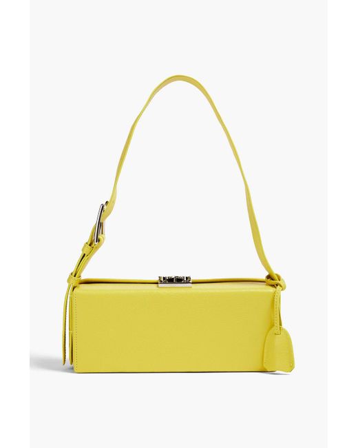 Mark Cross Yellow Grace Lungo Pebbled-leather Shoulder Bag