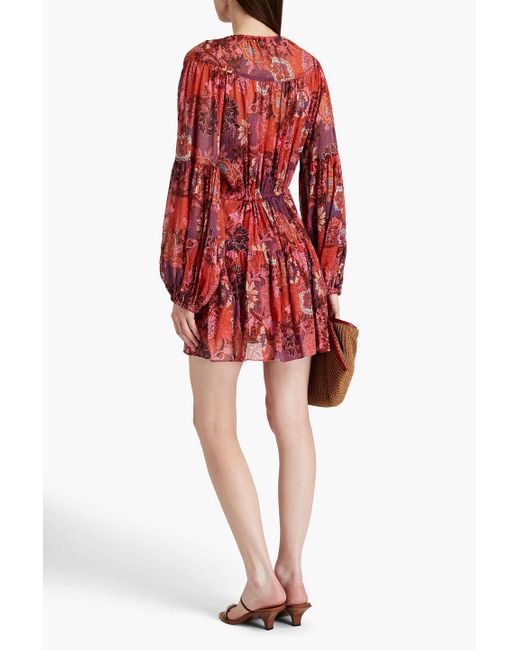 A.L.C. Red Elise Floral Mini Dress