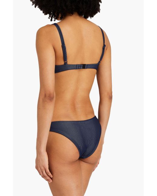 Onia Blue Chiara Ribbed Low-rise Bikini Briefs