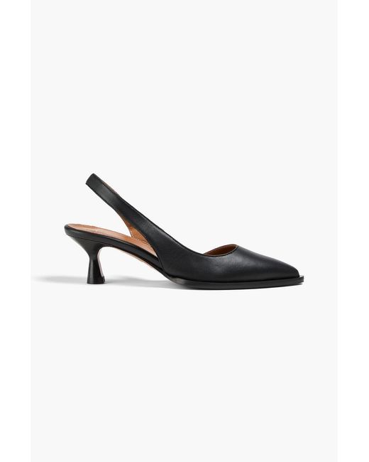 Atp Atelier Black Desana Leather Slingback Pumps