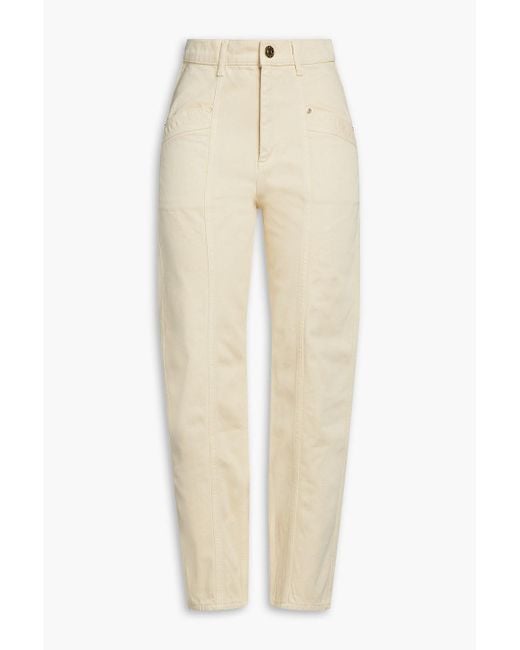 Sandro White High-rise Tapered Jeans