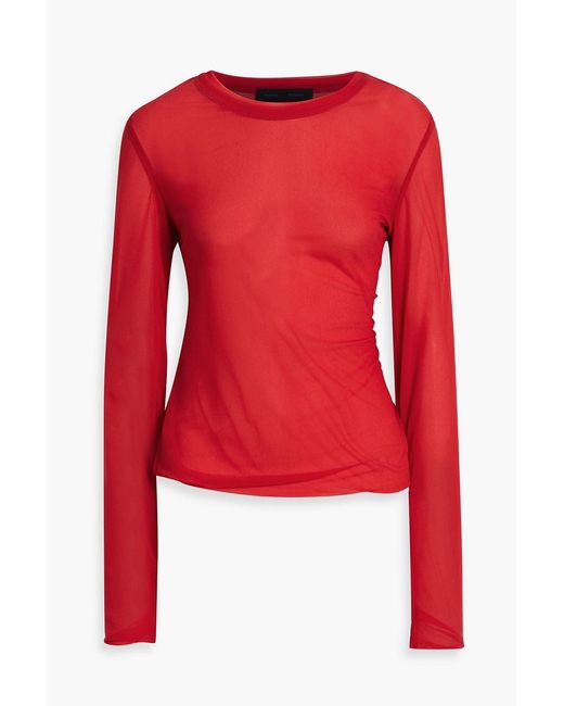 Proenza Schouler Red Dara Chiffon Top
