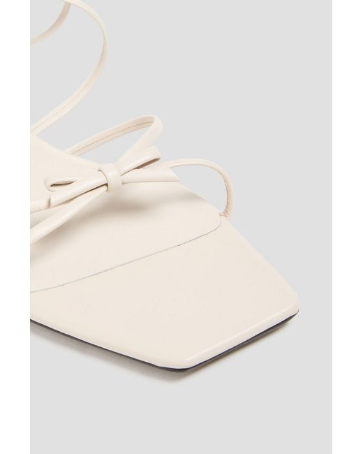 STUDIO AMELIA White Ballet 50 Bow-Detailed Leather Slingback Sandals