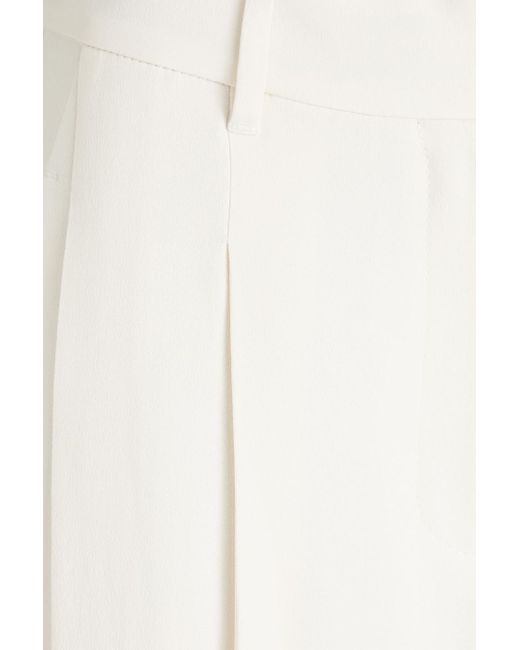 Brunello Cucinelli White Pleated Crepe Wide-leg Pants