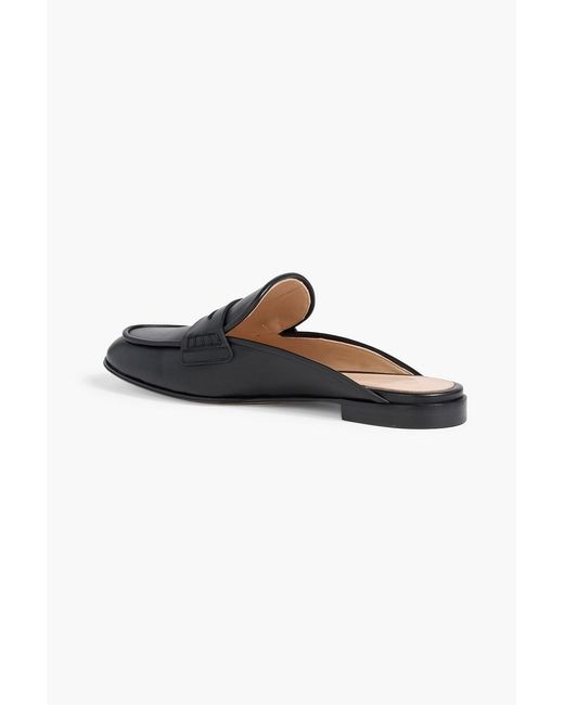 Gianvito Rossi Black Florio Leather Slippers