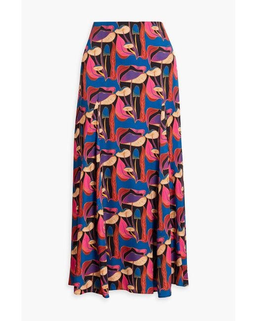 Farm Rio Red Printed Woven Midi Skirt
