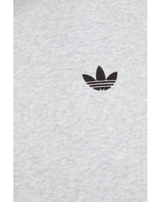 Adidas Originals White Printed French Cotton-blend Terry Sweatshirt for men