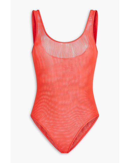 Zimmermann Red Mesh Swimsuit