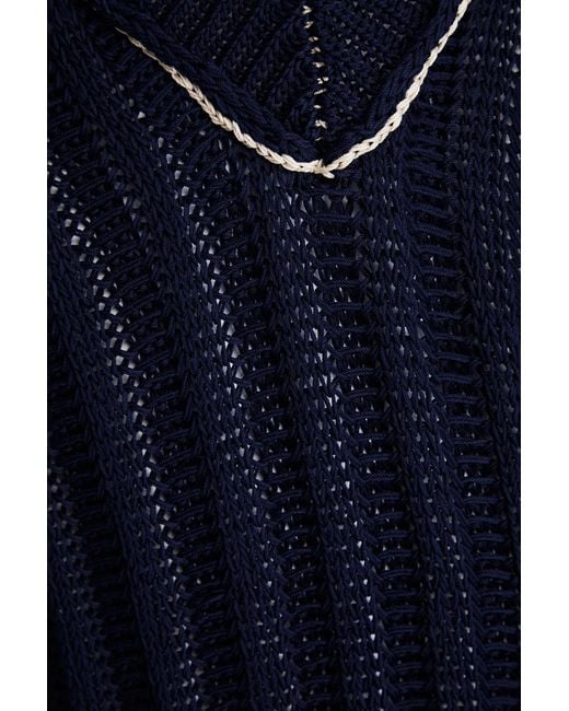 Maison Margiela Blue Ribbed Cotton Sweater for men