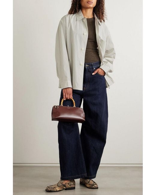 Lemaire White Pyjama Striped Cotton-Poplin Shirt