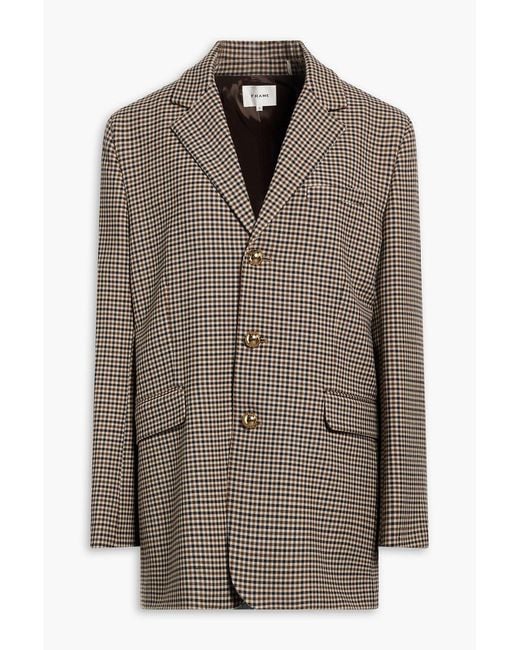FRAME Brown Houndstooth Tweed Blazer