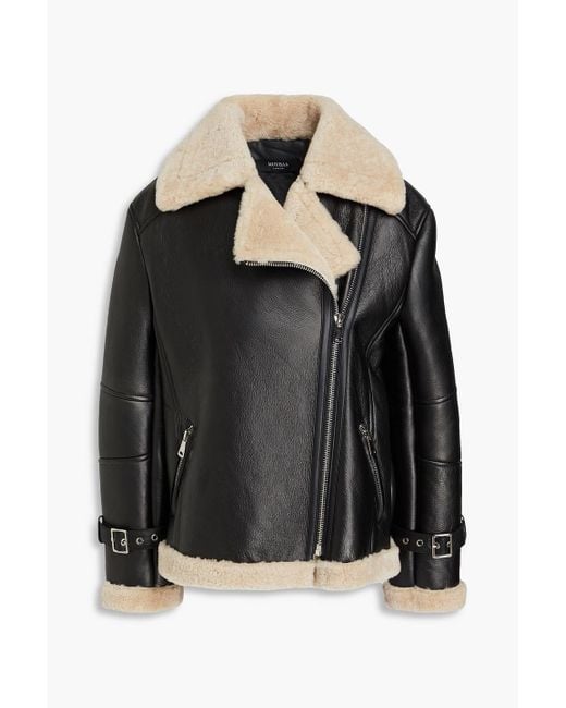 Muubaa Black Bikerjacke aus shearling
