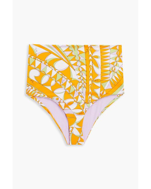 Emilio Pucci Orange Printed High-rise Bikini Briefs
