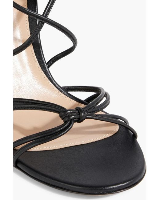 Gianvito Rossi Black Nebula Crystal-embellished Leather And Pvc Wedge Sandals