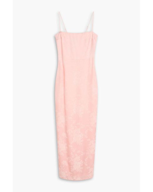 Reformation Pink Frankie Floral-Jacquard Maxi Dress