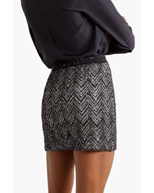 Missoni Black Sequin-embellished Crochet-knit Mini Skirt
