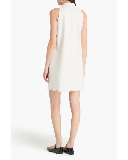Sandro White Stretch-crepe Mini Dress