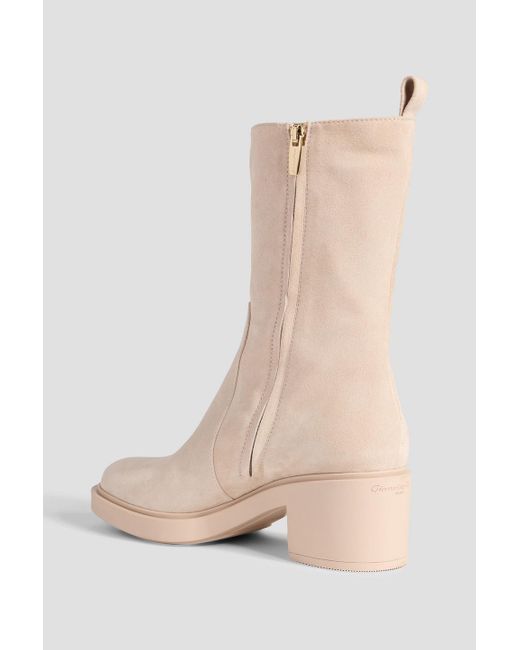 Gianvito Rossi Natural Exton Suede Ankle Boots