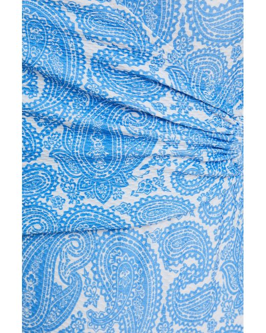 Heidi Klein Blue Cap Mala Paisley-print Stretch-piqué Halterneck Swimsuit