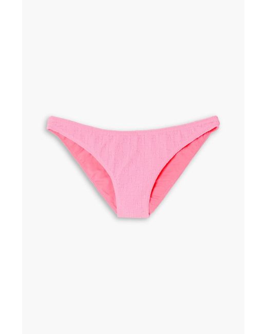 T By Alexander Wang Pink Halbhohes bikini-höschen aus stretch-jacquard mit logoprint