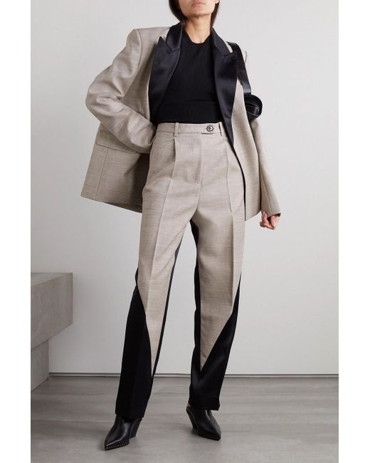 Peter Do White Zweifarbige hose mit geradem bein aus canvas und satin