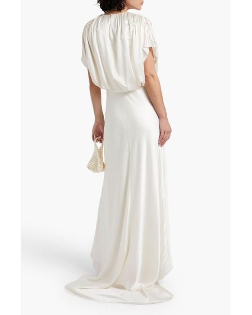 Roksanda White Fiona Draped Silk-satin Bridal Gown