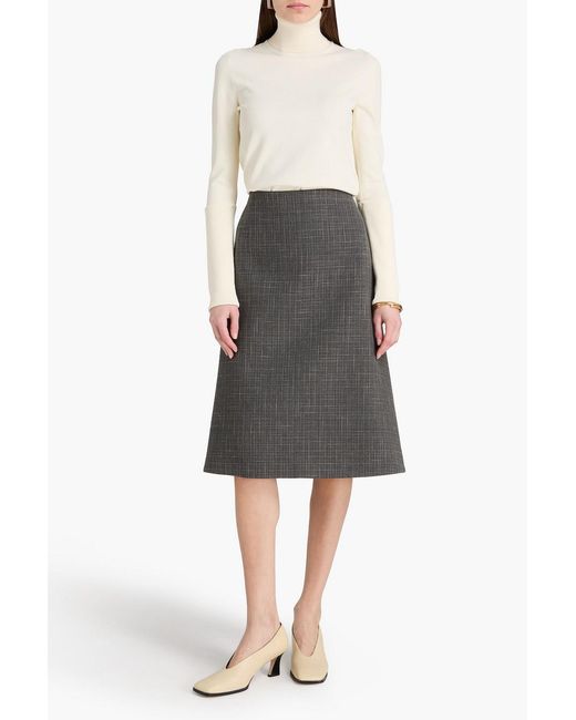 Jil Sander Gray Wool-blend Skirt