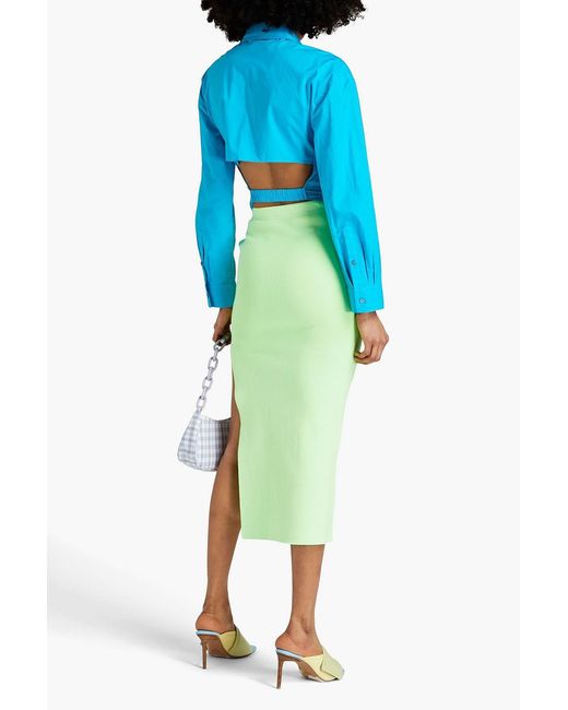 Jacquemus Blue Aqua Cutout Cotton-poplin Shirt