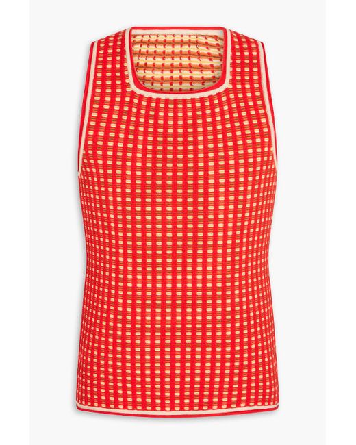Jacquemus Red Macio Jacquard-knit Cotton-blend Tank for men