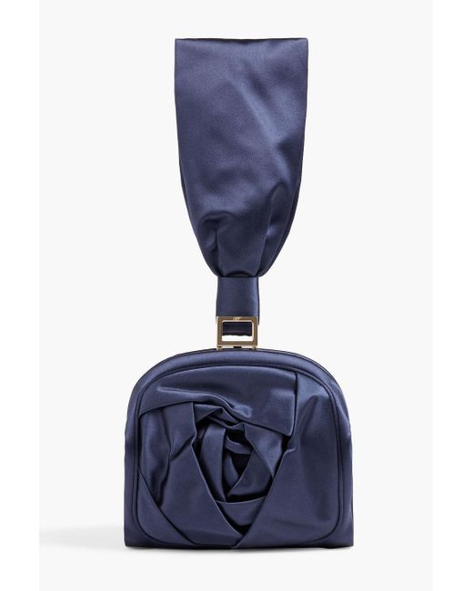 Roger Vivier Blue Rose clutch aus satin