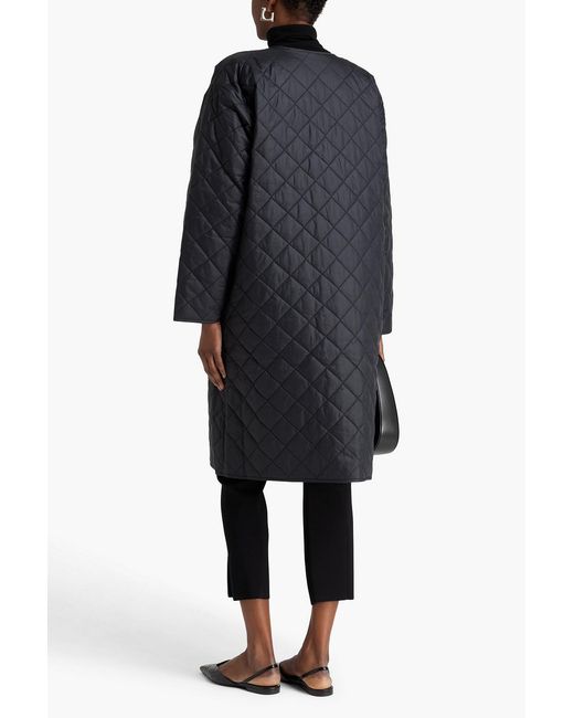 Eileen Fisher Black Quilted Shell Coat