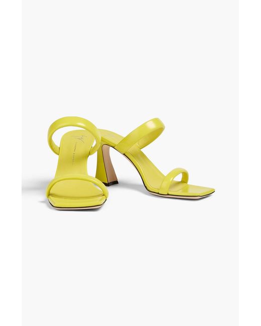 Giuseppe Zanotti Yellow Vanilla 85 Leather Mules