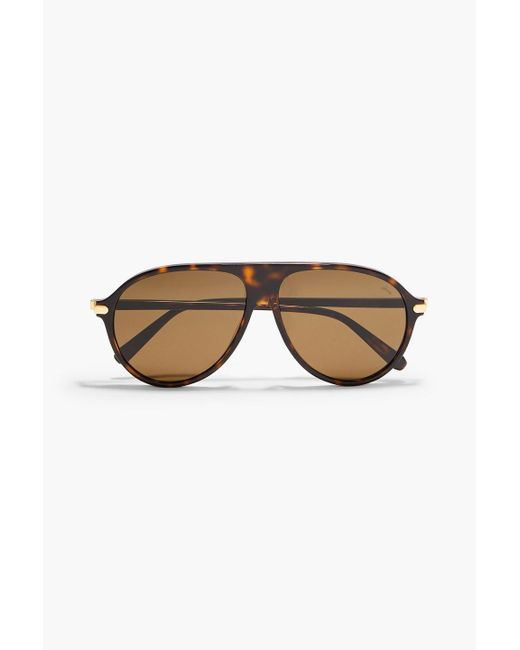 Brioni Brown Aviator-style Tortoiseshell Acetate Sunglasses for men