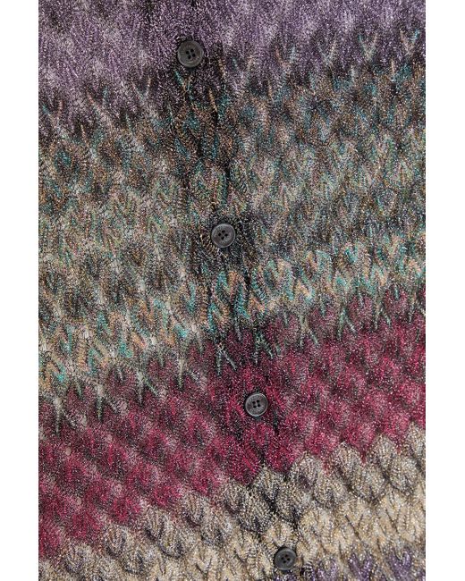 Missoni Gray Hemd aus häkelstrick in metallic-optik