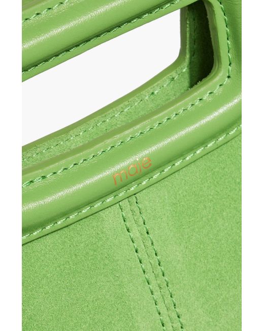 Maje Green Fringed Suede Tote