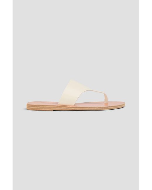 Ancient Greek Sandals White Mera Leather Sandals