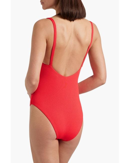 Melissa Odabash Red Tosca Ribbed Swimsuit