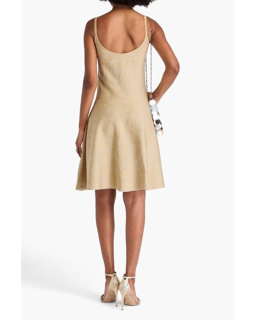 Versace Natural Kleid aus jacquard-strick mit metallic-effekt