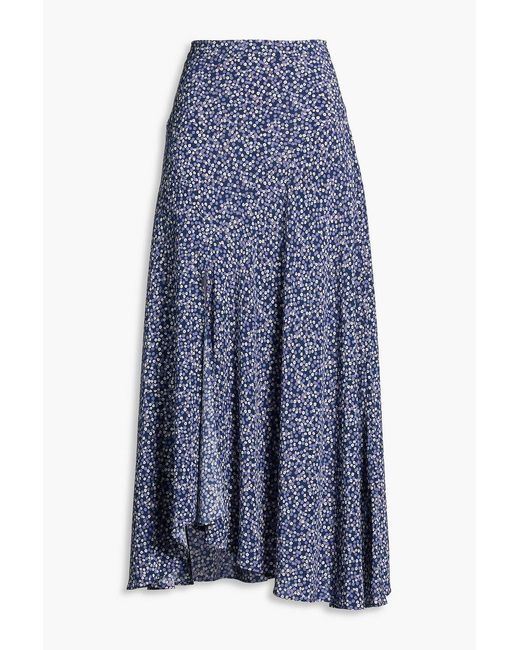 Isabel Marant Blue Printed Silk-Blend Maxi Skirt