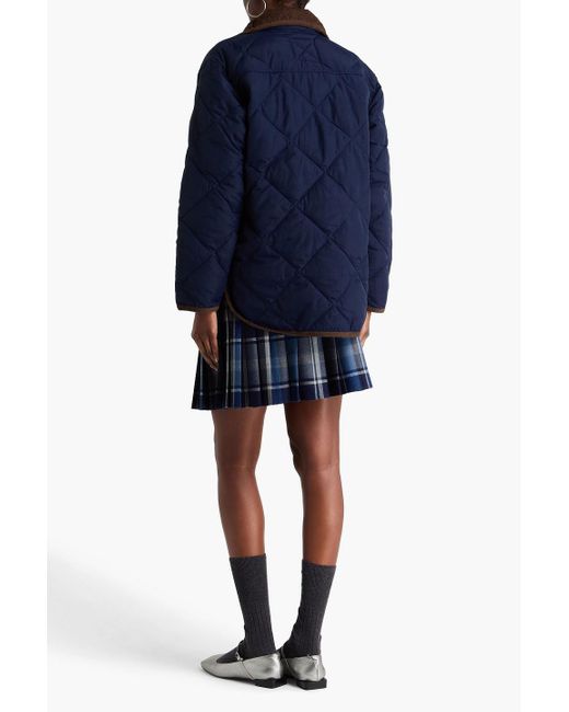 Alex Mill Blue Quinn Corduroy-Trimmed Quilted Shell Jacket