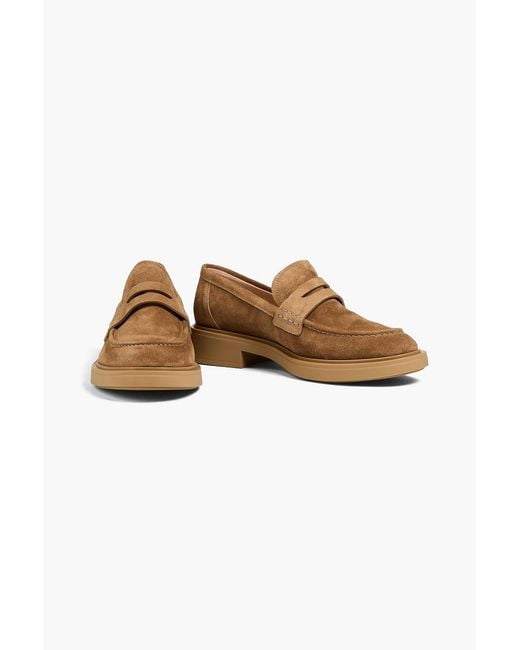 Gianvito Rossi Pink Harris Suede Loafers