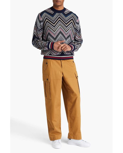 Missoni Black Jacquard-knit Cotton-blend Sweater for men