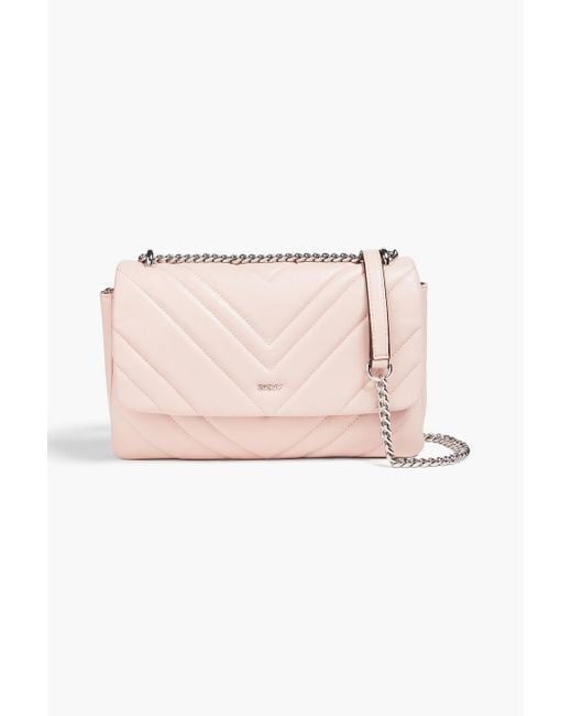 DKNY Pink Quilted Leather Shoulder Bag